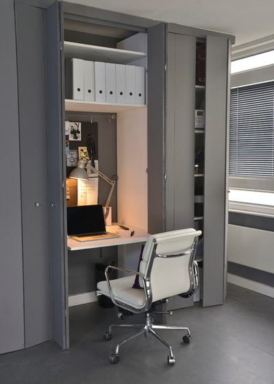 Contemporary Home Office & Library by Cathy Phillips & Co
